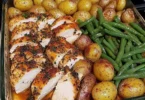 One-Pan Garlic Herb Chicken with Potatoes & Green Beans