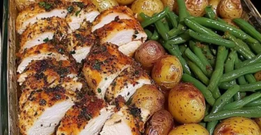 One-Pan Garlic Herb Chicken with Potatoes & Green Beans